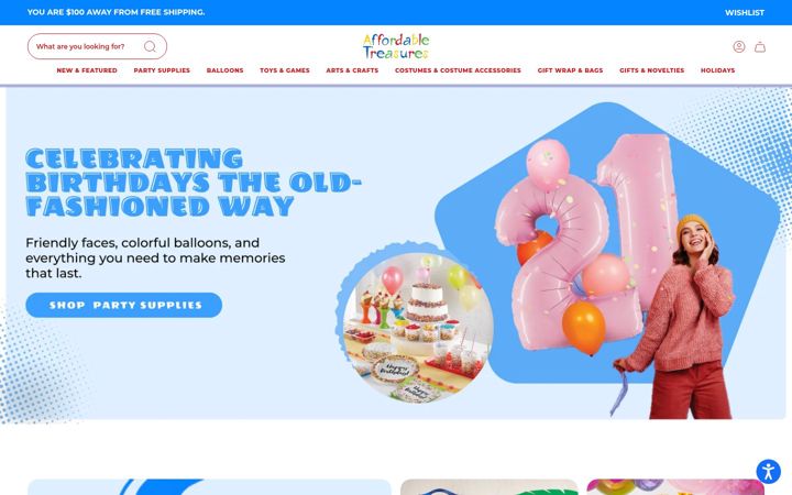 Screenshot of affordabletreasures.com