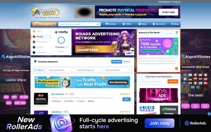 Екранна снимка на affpaying.com