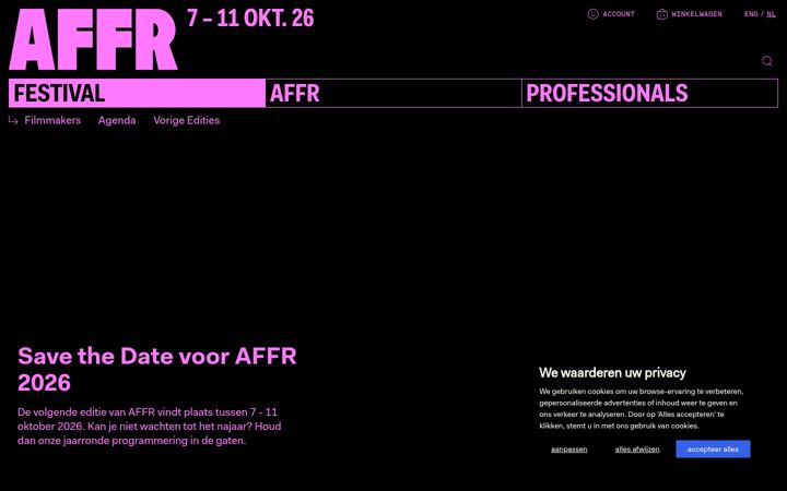 Kuvakaappaus sivustosta affr.nl
