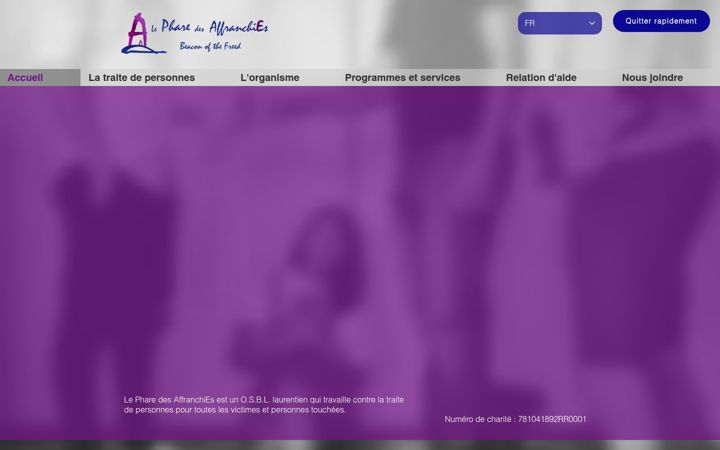 Kuvakaappaus sivustosta affranchies.ca