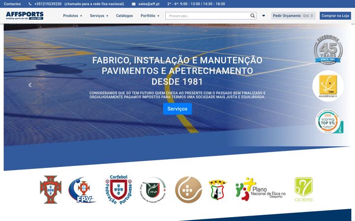 Screenshot of affsports.pt