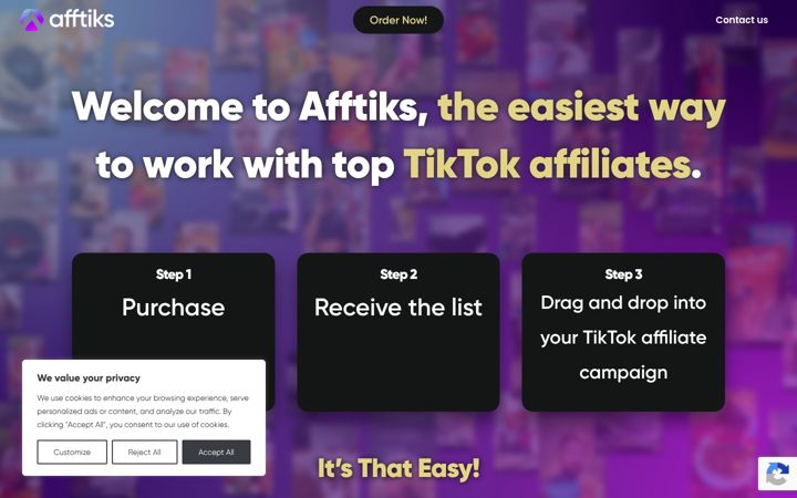 Screenshot of afftiks.com
