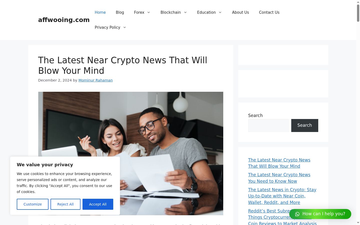 Screenshot del banner di consenso mostrato prima di qualsiasi interazione