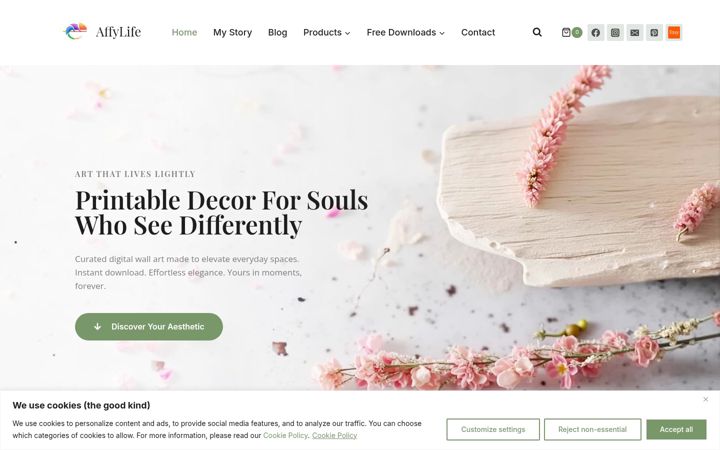 Screenshot of affylife.com