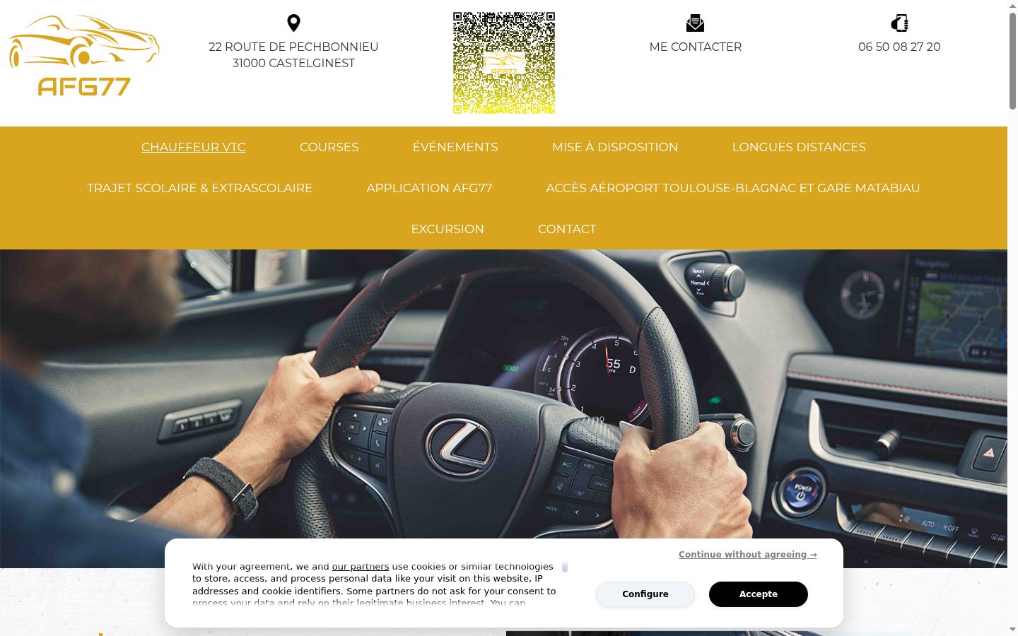Screenshot del banner di consenso mostrato prima di qualsiasi interazione