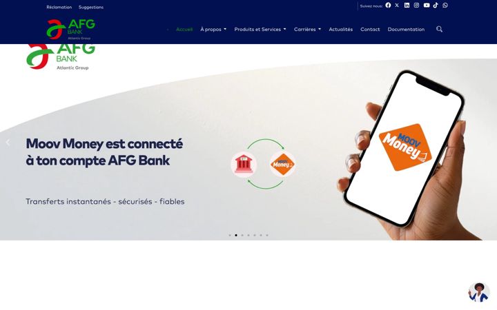 Screenshot of afgbankcotedivoire.com