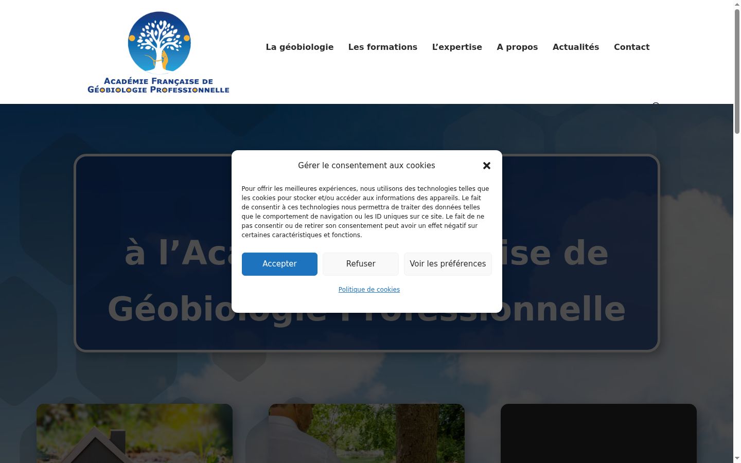 Screenshot del banner di consenso mostrato prima di qualsiasi interazione