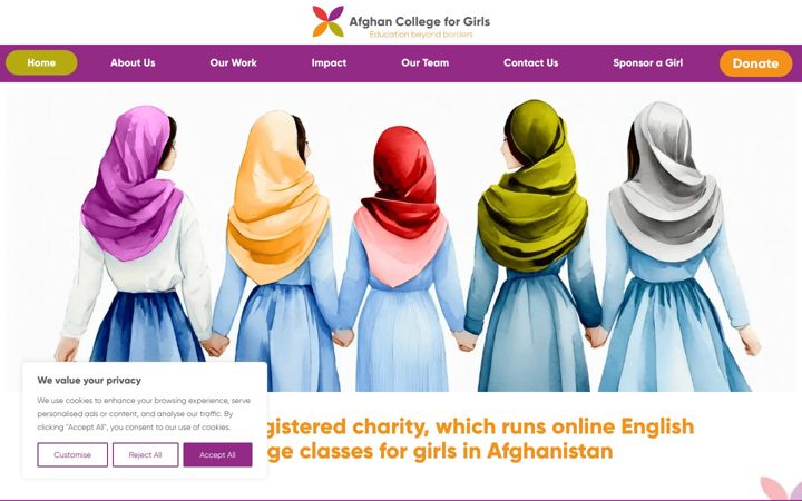 Screenshot di afghancollegeforgirls.com