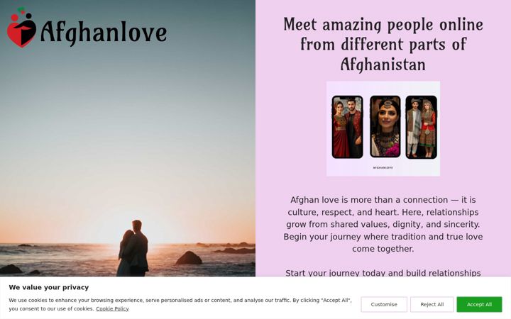 Screenshot of afghanlove.se