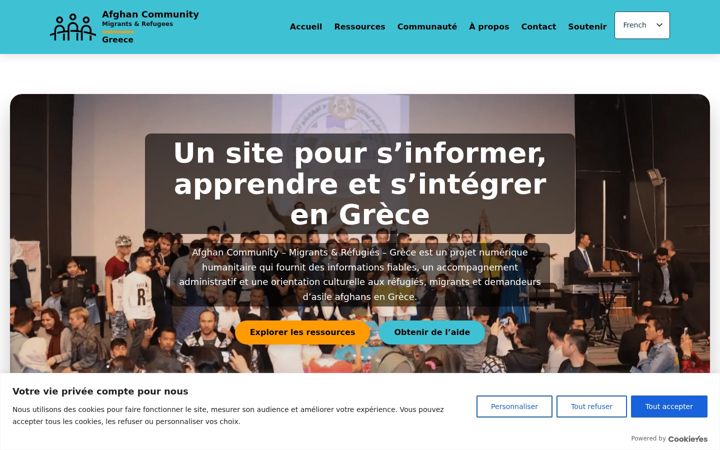 Screenshot of afghansingreece.org