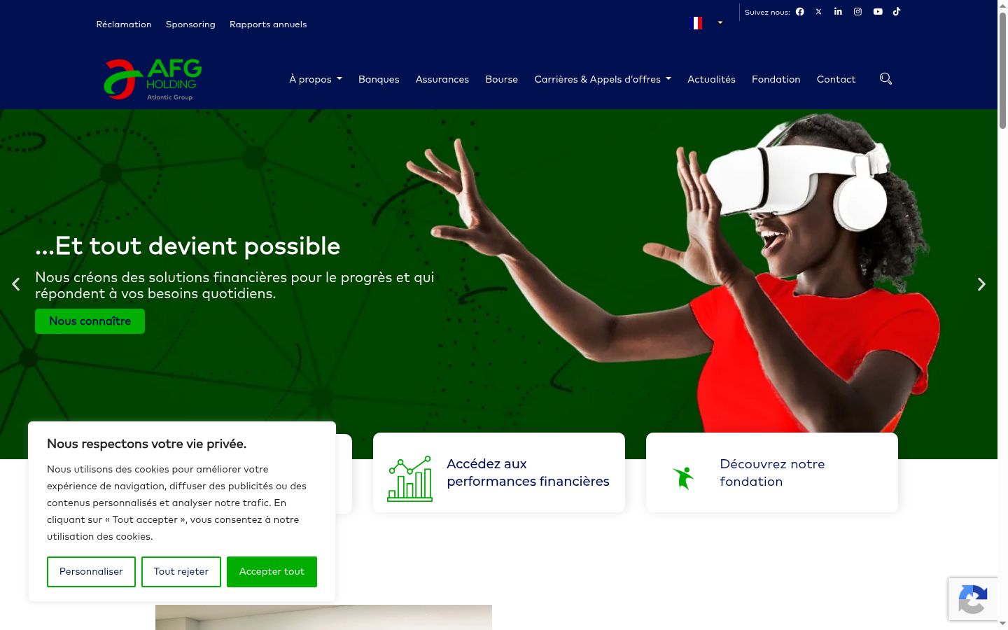 Screenshot del banner di consenso mostrato prima di qualsiasi interazione