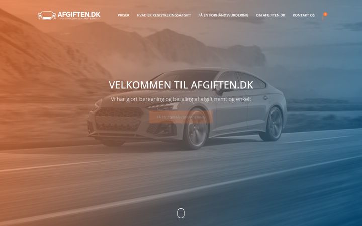 Screenshot of afgiften.dk