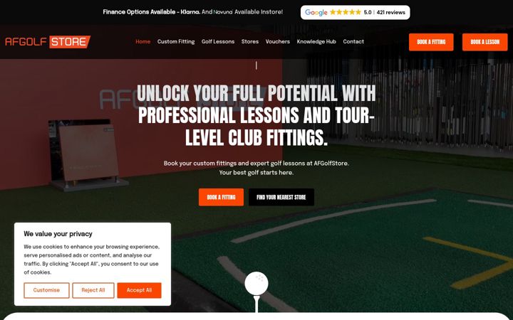 Screenshot of afgolfstore.co.uk