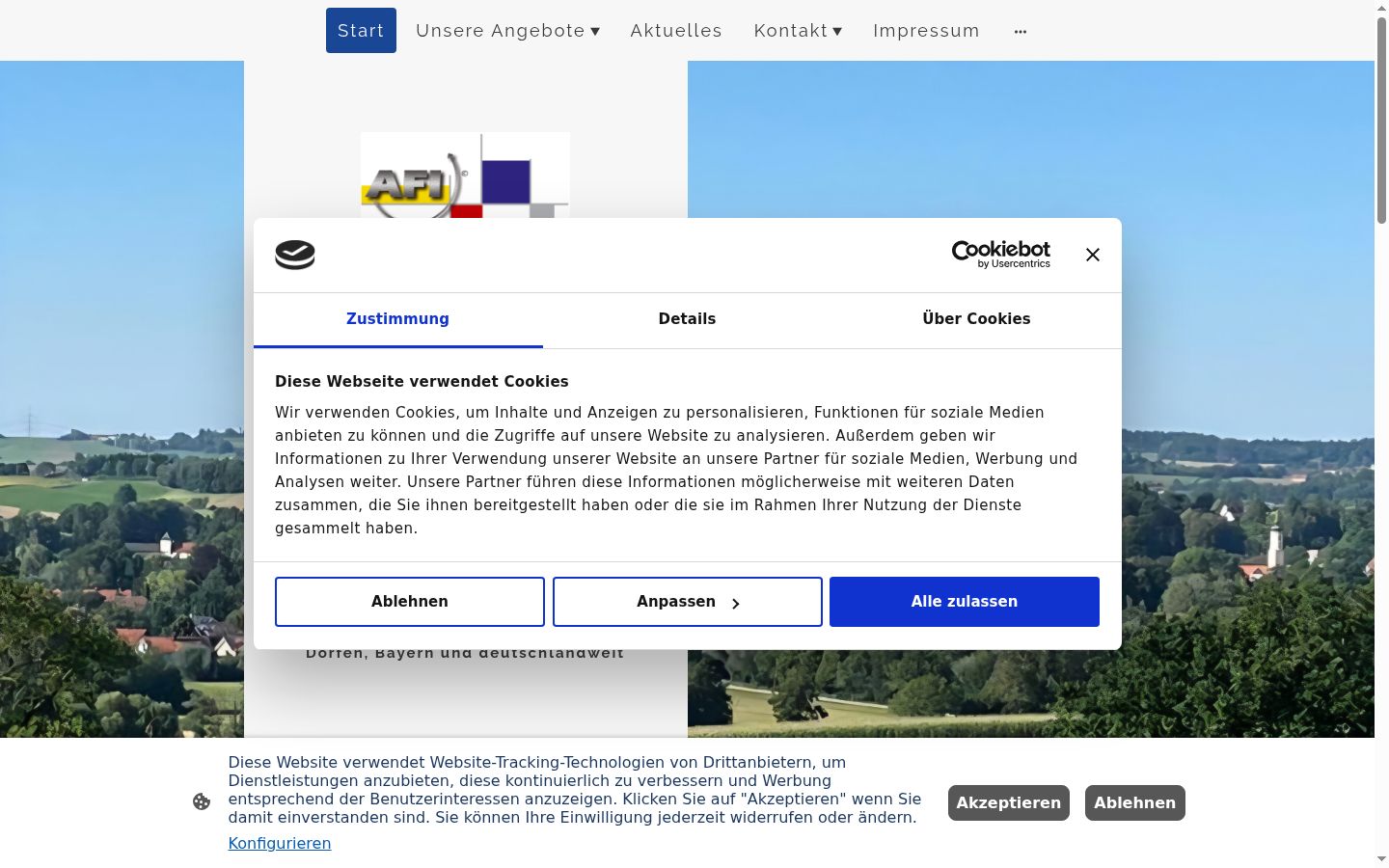Snimka zaslona bannera za privolu prikazanog prije bilo kakve interakcije