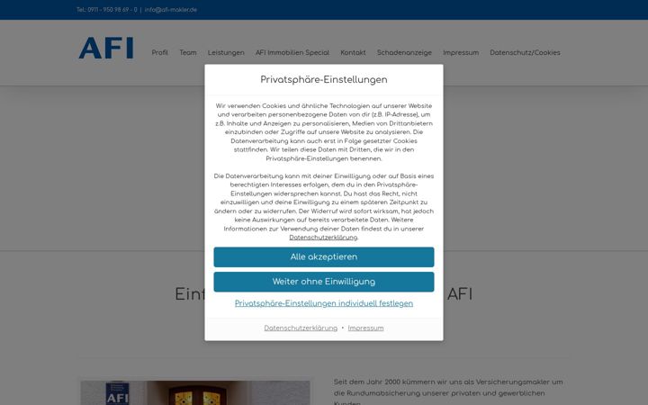 Screenshot von afi-makler.de