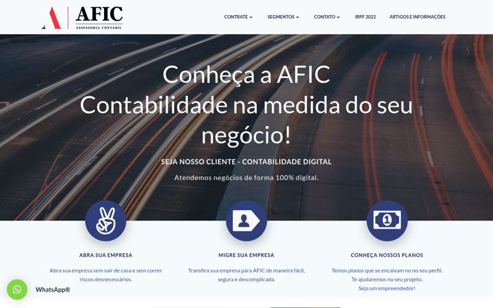 Ekrano kopija aficcontabil.com.br