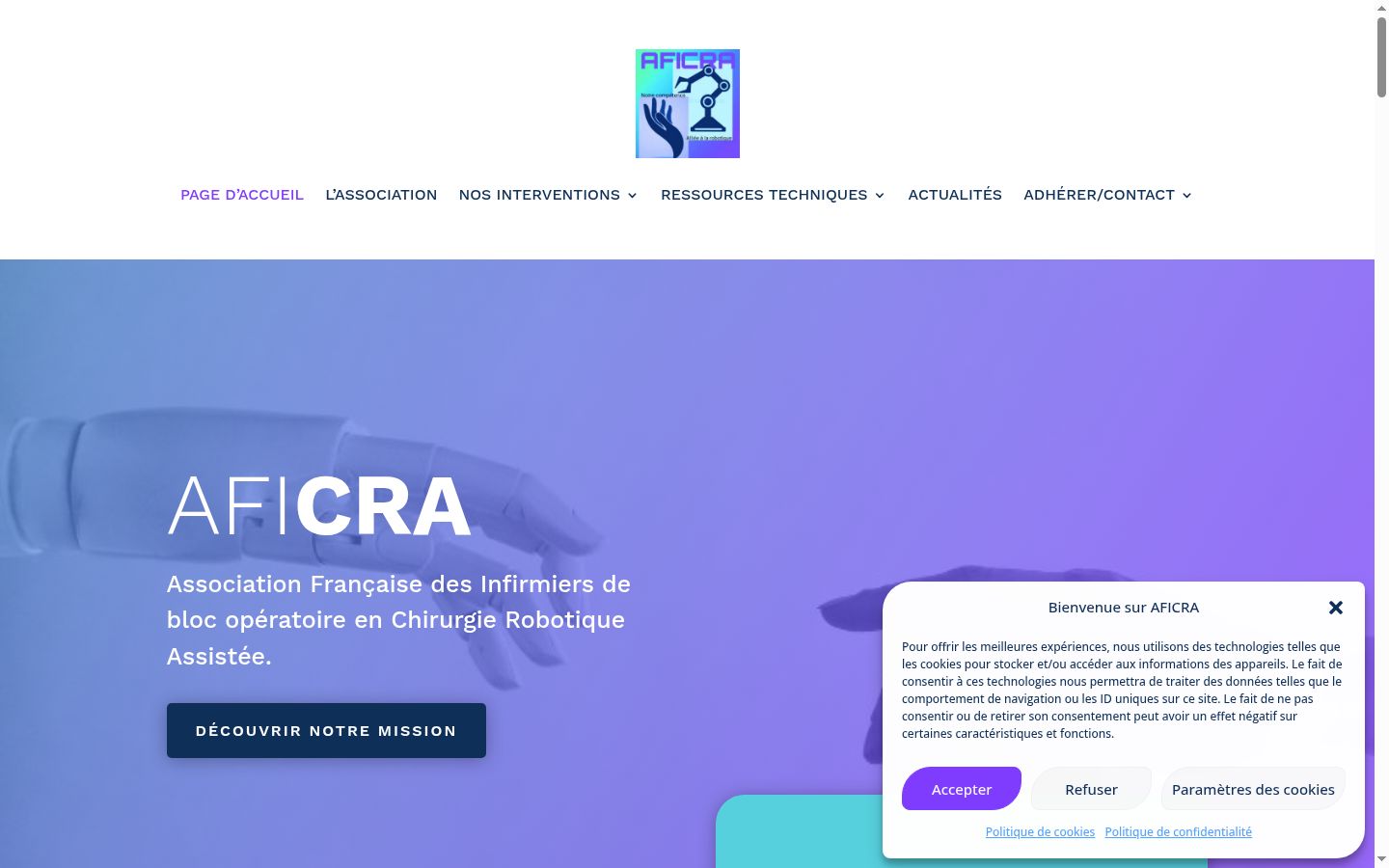 Captura de ecrã do banner de consentimento apresentado antes de qualquer interação