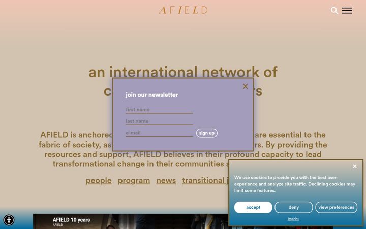Ekrano kopija afield.org