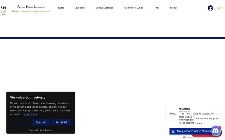 Captura de ecrã de afienglish.com