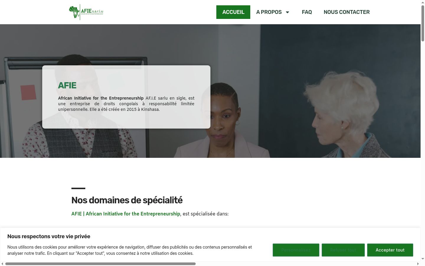 Captura de pantalla del banner de consentimiento mostrado antes de cualquier interacción
