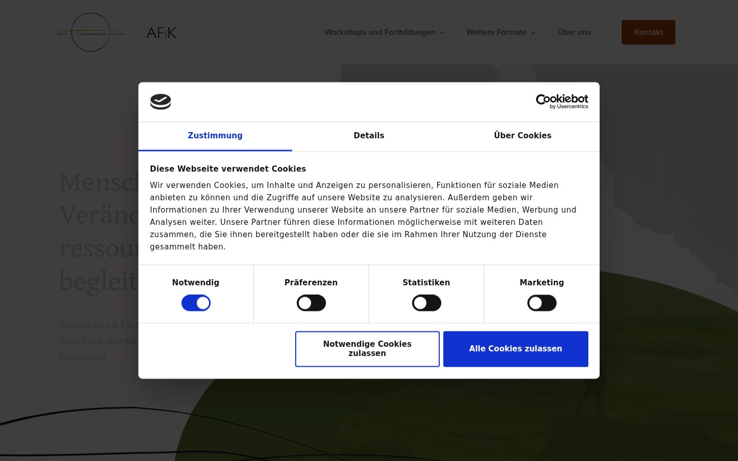 Captura de ecrã do banner de consentimento apresentado antes de qualquer interação