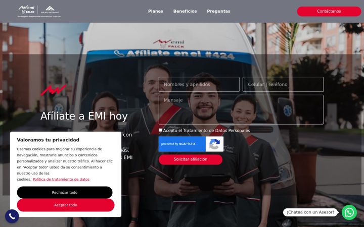 Screenshot of afiliaciones-grupoemi.com
