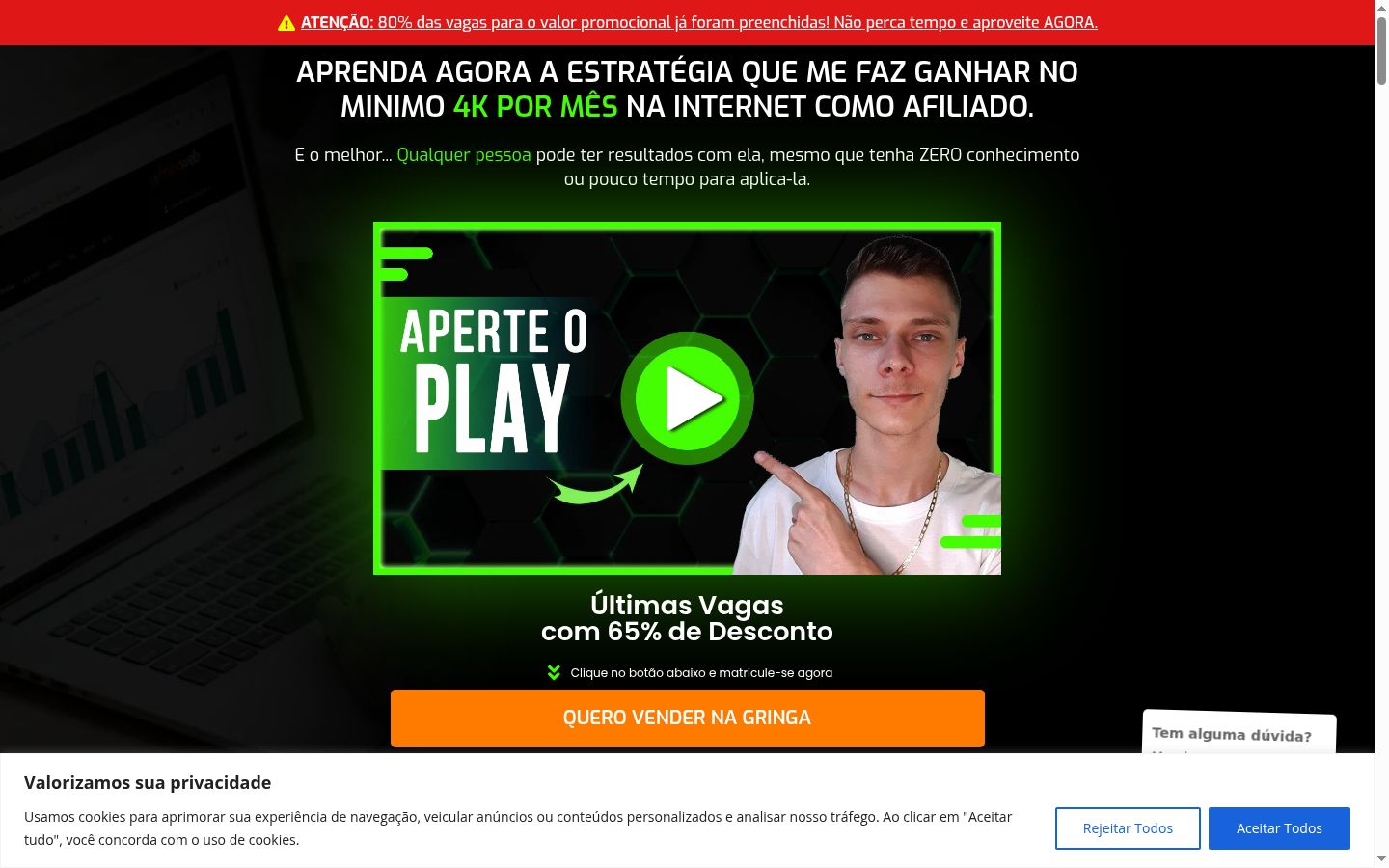 Sutikimo reklamjuostės, rodytos prieš bet kokią sąveiką, ekrano kopija