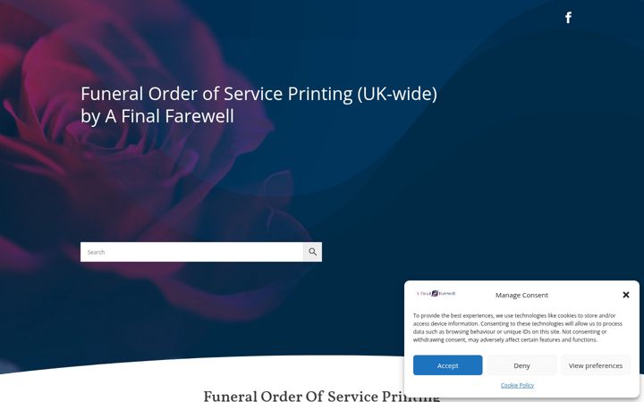 Screenshot of afinalfarewell.co.uk