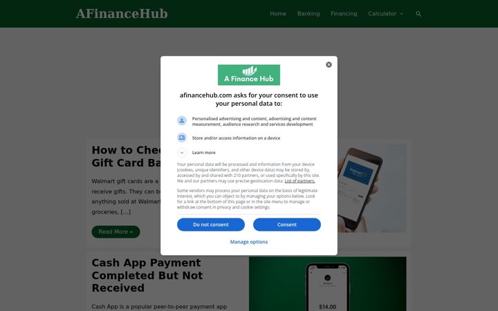 Screenshot of afinancehub.com