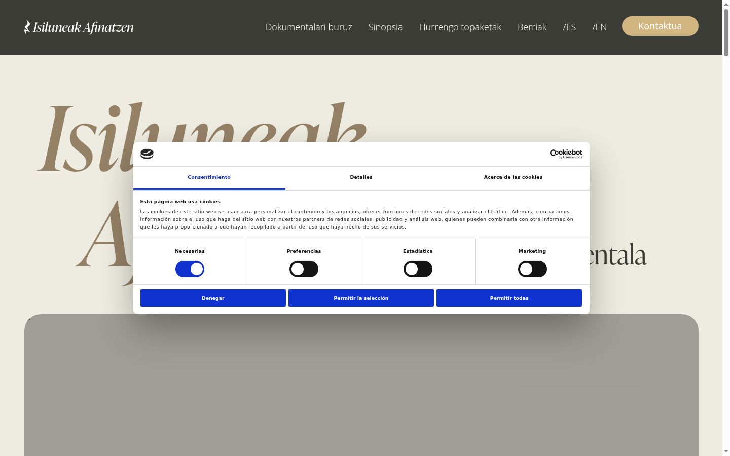 Capture d'écran de la bannière de consentement affichée avant toute interaction