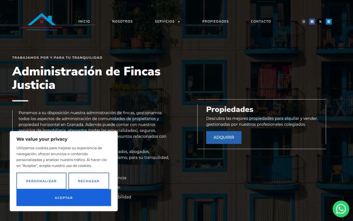 Snímek obrazovky afincasjusticia.com