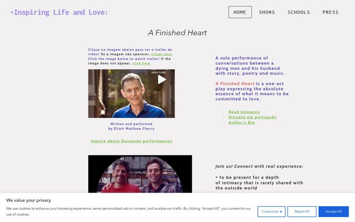 Posnetek zaslona afinishedheart.com