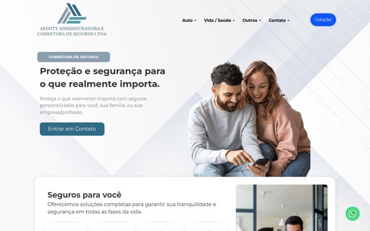 Screenshot of afinityseguros.com.br