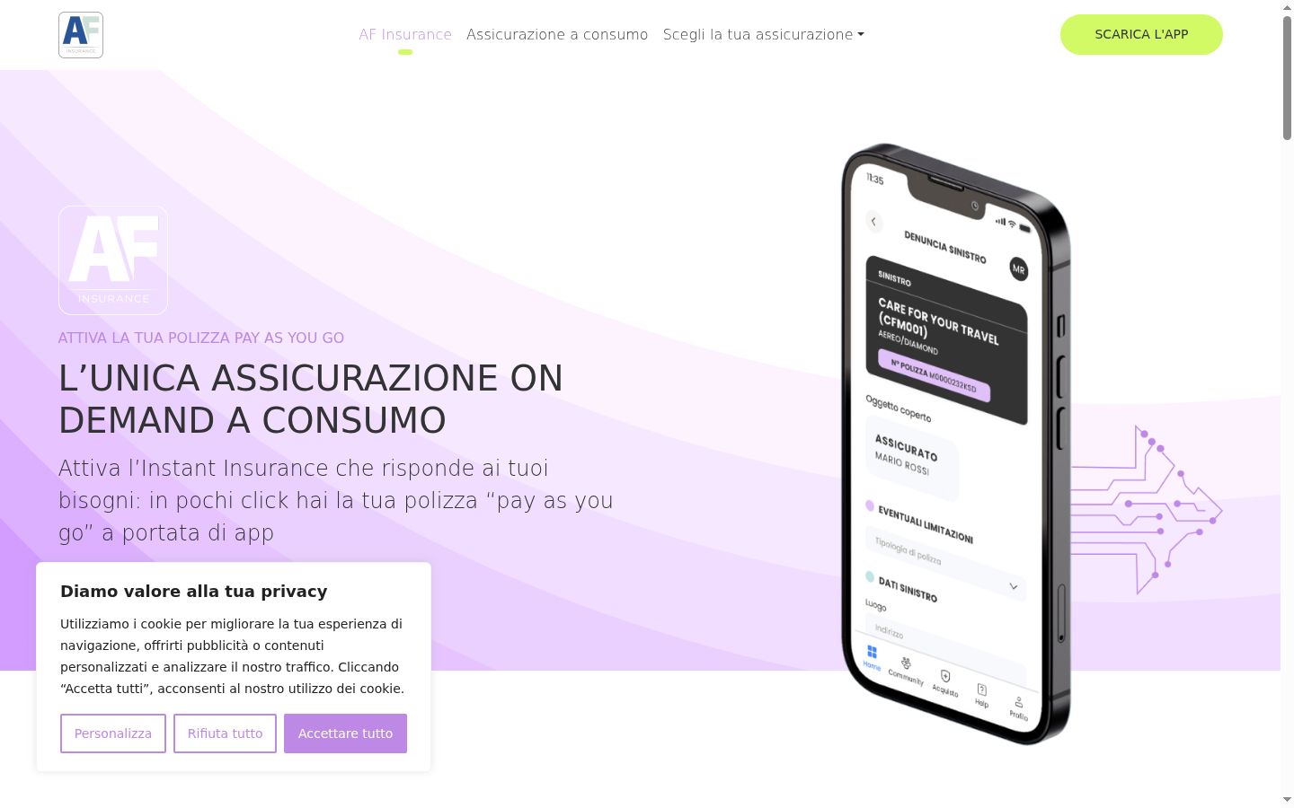 Screenshot of the consent banner shown before any interaction