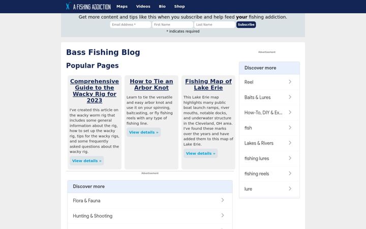 Ekrānuzņēmums no afishingaddiction.com