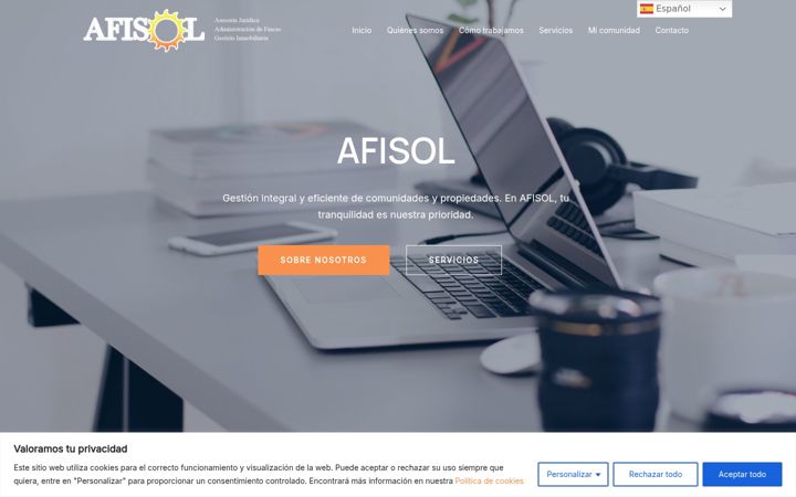 Skærmbillede af afisol.es