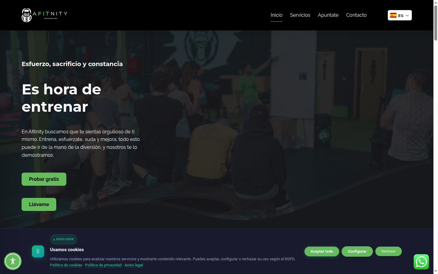 Screenshot of the consent banner shown before any interaction