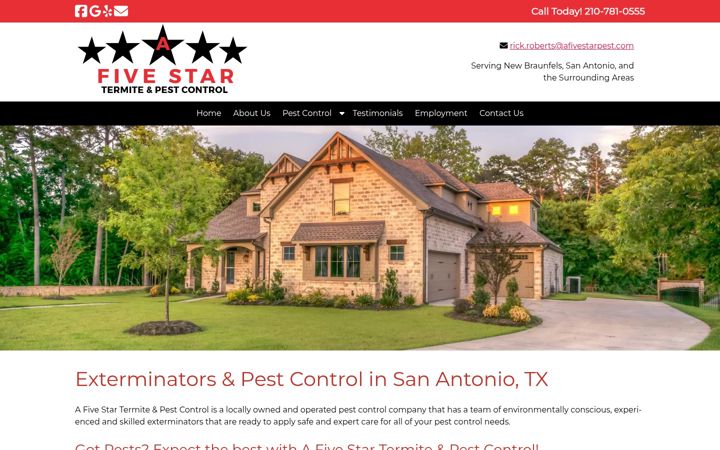 Screenshot of afivestarpest.com
