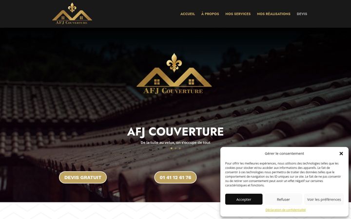 Screenshot of afjcouverture92.fr