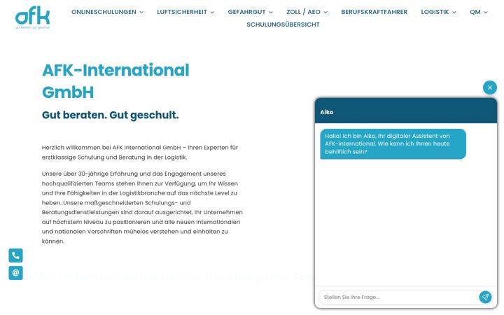 Skærmbillede af afk-international.de
