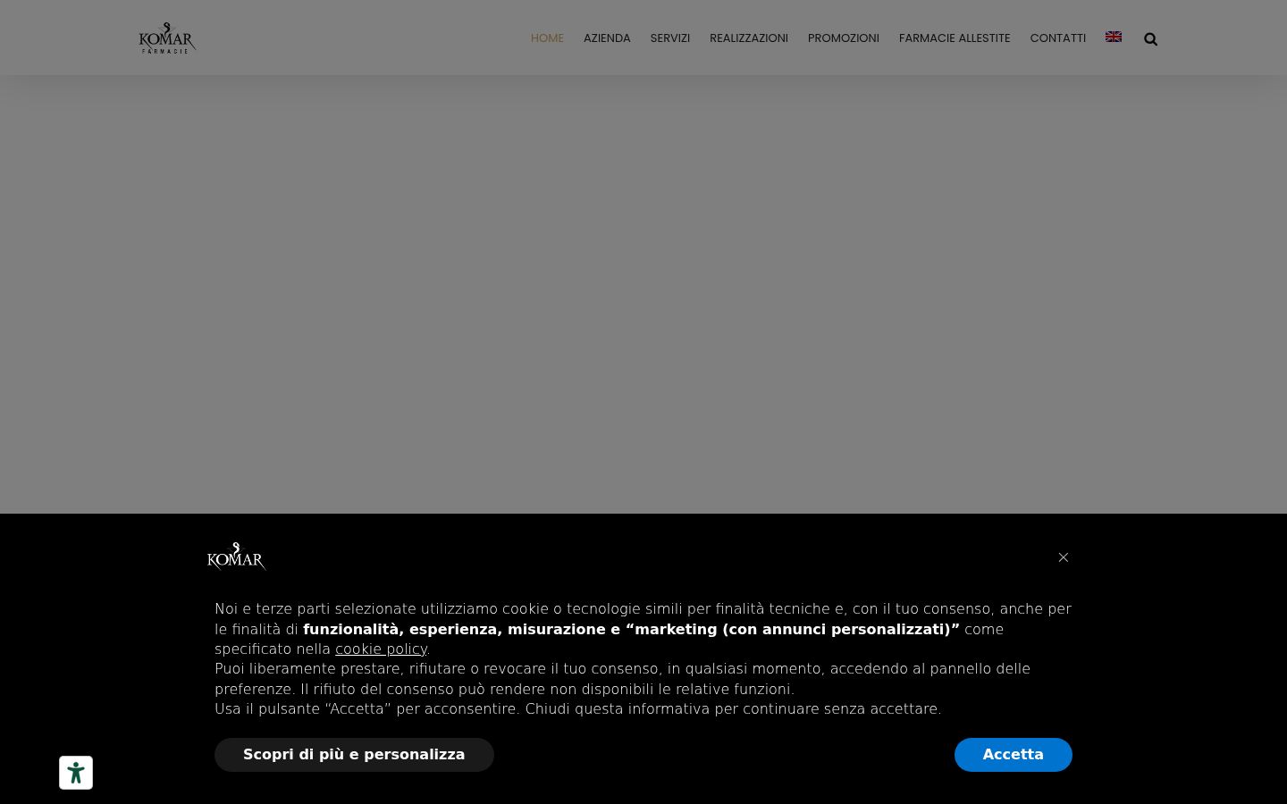 Screenshot del banner di consenso mostrato prima di qualsiasi interazione