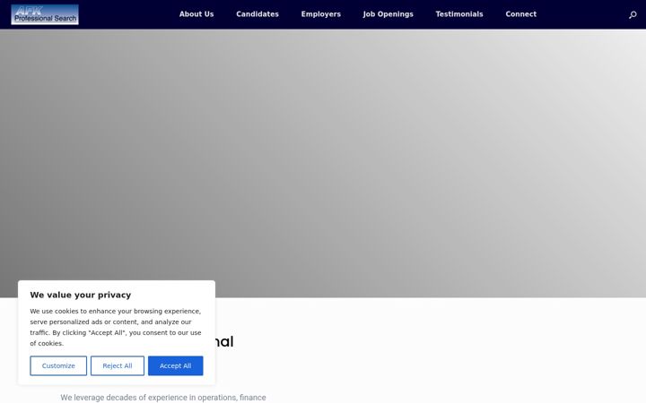 Ekrānuzņēmums no afkprofessionalsearch.com
