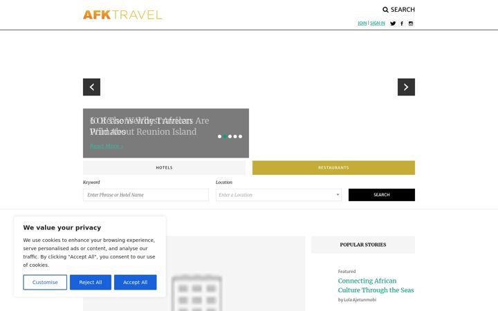 Screenshot of afktravel.com