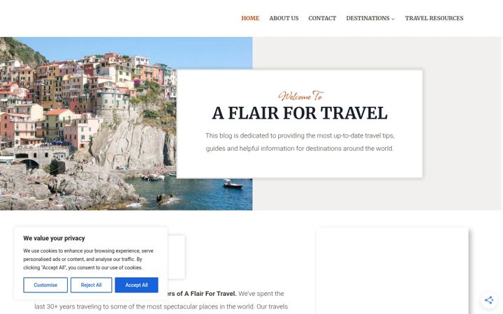 Ekrānuzņēmums no aflairfortravel.com