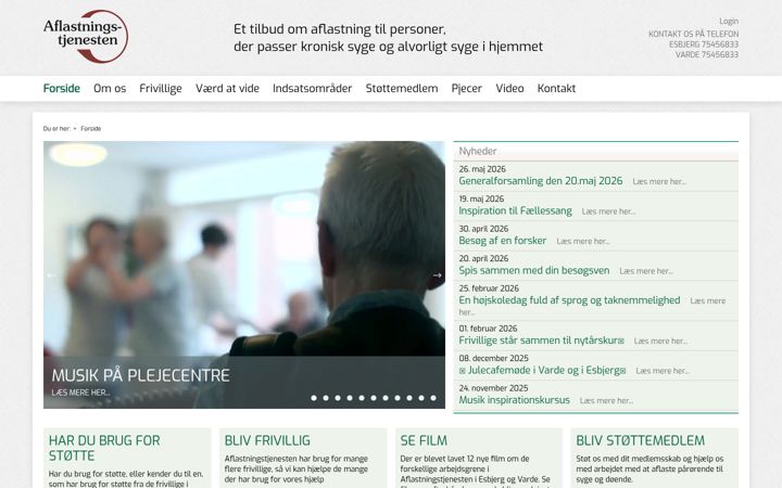 Screenshot of aflastningstjenesten.dk