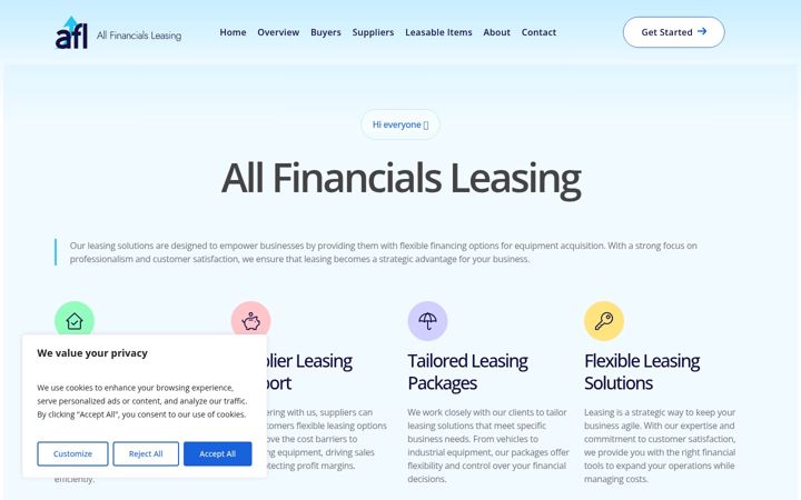 Screenshot of afleasing.ie