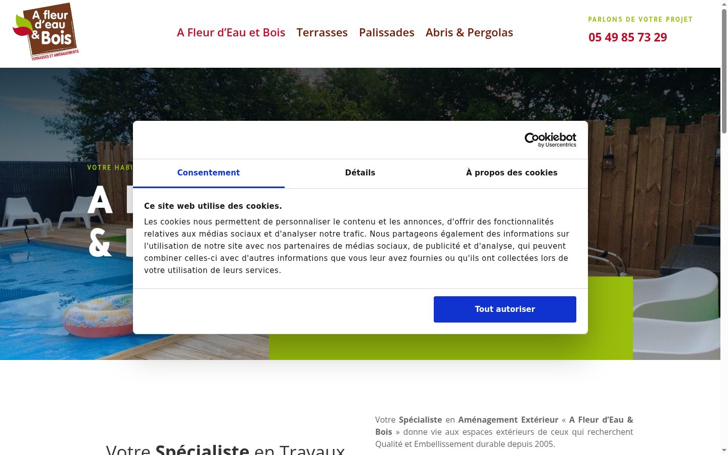 Screenshot of the consent banner shown before any interaction