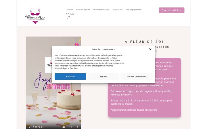 Screenshot of afleurdesoi-lingerie.fr