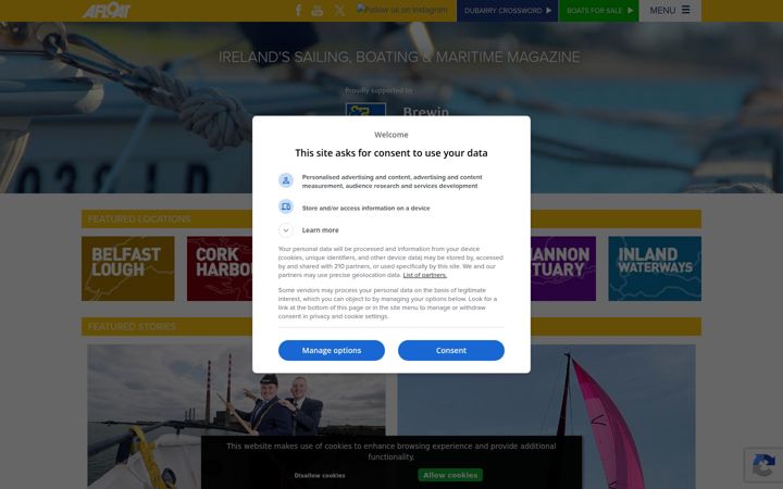 Screenshot of afloat.ie