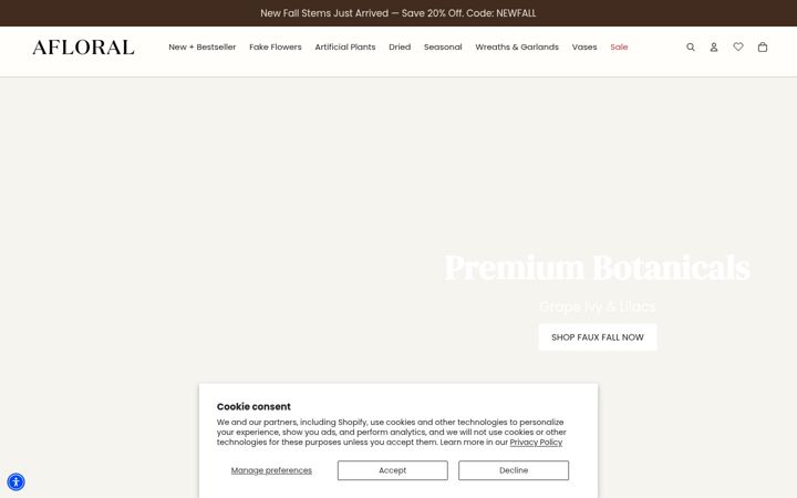 Screenshot of afloral.com